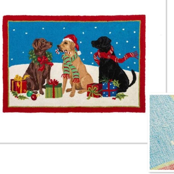 Peking Handicraft Holiday Hounds Lab Trio Hooked W - Picture 1 of 3
